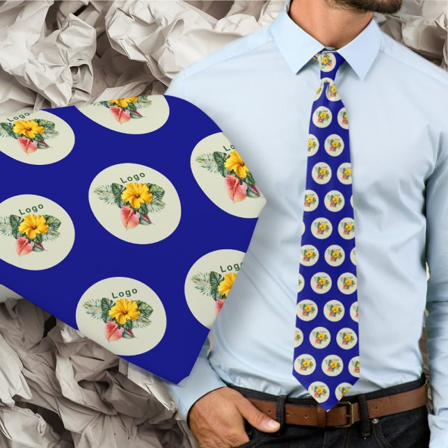 Company Logo Small Pattern Navy Blue Tie (Creator Uploaded)