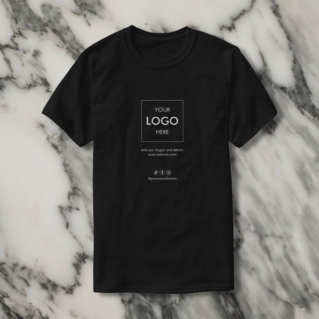 Company Logo Social Media Black T-Shirt (Creator Uploaded)