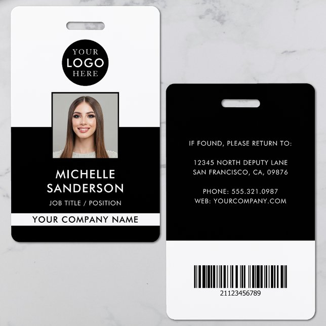 Company Logo Staff Barcode Employee Photo ID ID Badge (Company Logo Staff Barcode Employee Photo ID Badge)