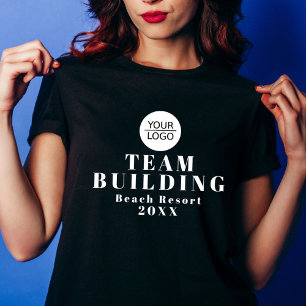 Company Logo Team building Black T-Shirt