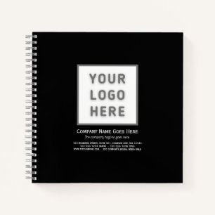 Company Logo Template Simple Black Business Square Notebook