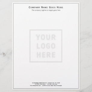 Company Logo Template Thin Black Border Business Custom Letterhead