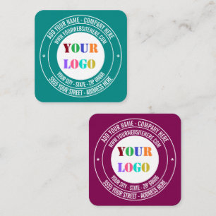 Company Logo Text Branded Business Cards Template