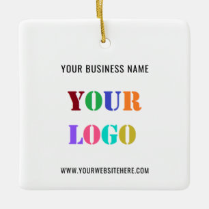 Company Logo Text Your Business Christmas Ornament