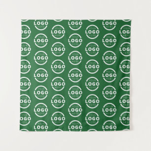 Company Logo Video Conference Backdrop Green Tapestry
