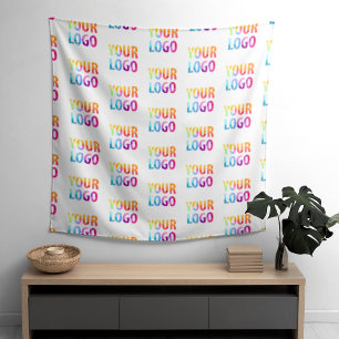 Company Logo Video Conference Backdrop Tapestry