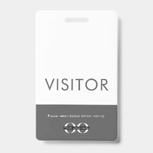 Company Logo Visitor Badge Grey ID Badge