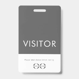 Company Logo Visitor Badge Grey ID Badge
