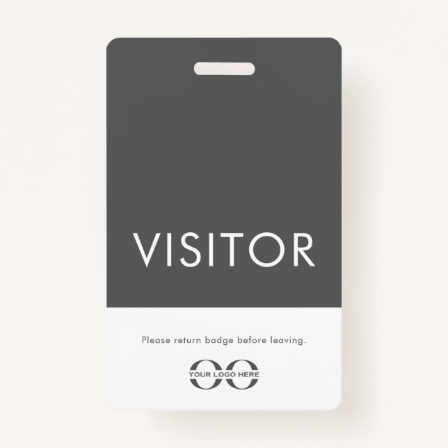 Company Logo Visitor Badge Grey ID Badge (Front)