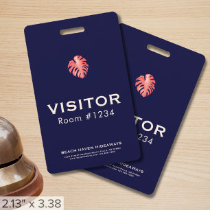 Company Logo Visitor Badge Hotel Resort ID Badge