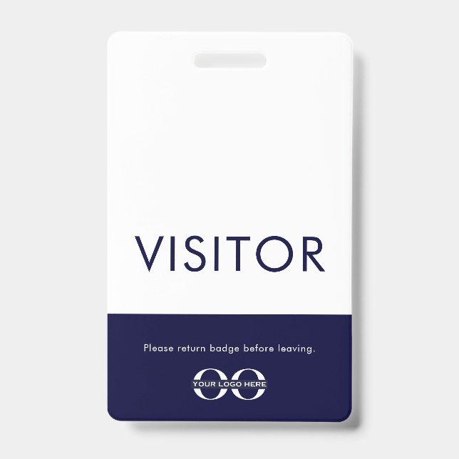 Company Logo Visitor Badge Navy ID Badge (Front)