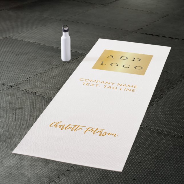 Company logo white classic business studio yoga mat (Creator Uploaded)
