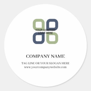 Company Logo With Business Slogan Classic Round Sticker