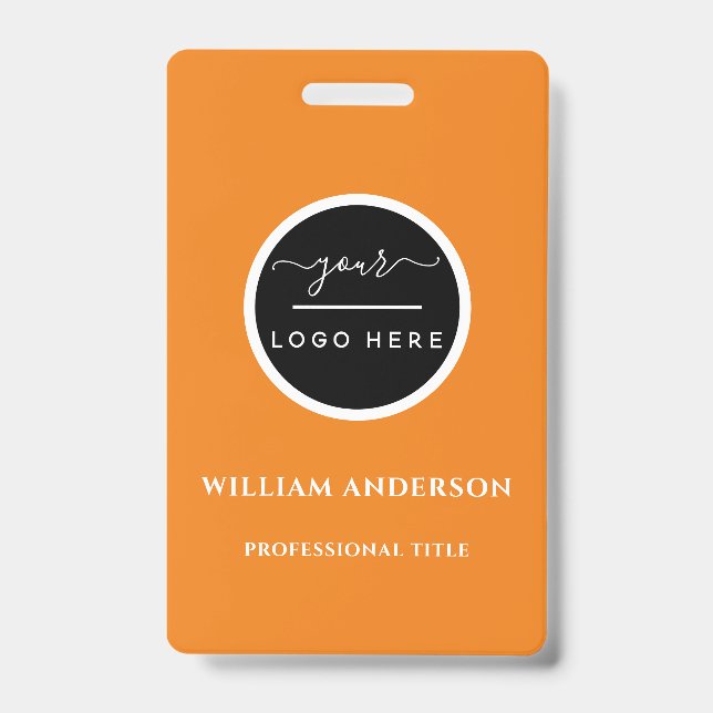 Company Logo with First and Last Names Bar Code  B ID Badge (Front)