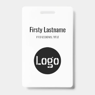 Company Logo with First and Last Names Bar Code Ba ID Badge