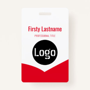 Company Logo with First and Last Names Bar Code Ba ID Badge