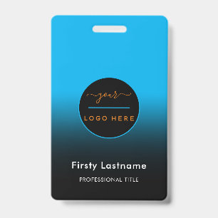 Company Logo with First and Last Names Bar Code Ba ID Badge