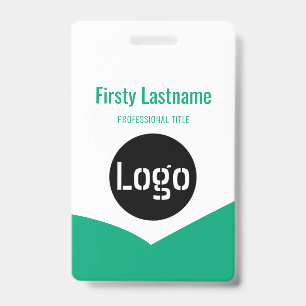 Company Logo with First and Last Names Bar Code Ba ID Badge