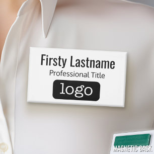 Company Logo with First Name Professional Title Name Tag