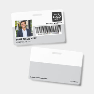 Company Logo With Photo Business ID Badge