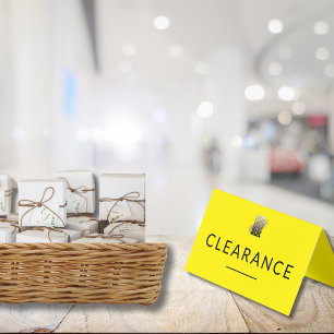 Company Logo Yellow Black Clearance Counter Sign Business Card