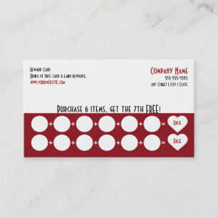 Company Loyalty Business Card Punch Card