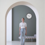 Company Minimalism Black Gray Custom Logo Large Clock<br><div class="desc">Unique minimal and decorative 
Corresponds to actual fashion trend in home decor.
You can change the shape and color of the hand.</div>