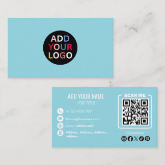 Company Minimalist Business Card | Custom Logo QR