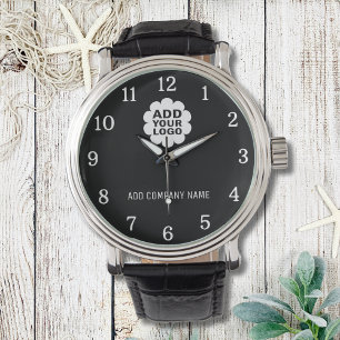 Company Name And Logo Corporate Promotional Black Watch
