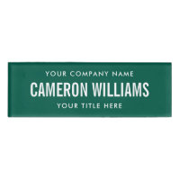 Company, name and title forest green magnetic