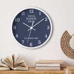 Company Name Business Logo Corporate Blue Branded Clock<br><div class="desc">Wall Clocks with company logo make unique corporate promotional gifts. Personalise with your business name and logo. The logo clocks also make great gifts of appreciation for employees.</div>