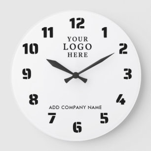 Company Name Business Logo Corporate Branded Promo Large Clock