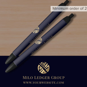 Company Name Custom Logo Promotional Black Ink Pen