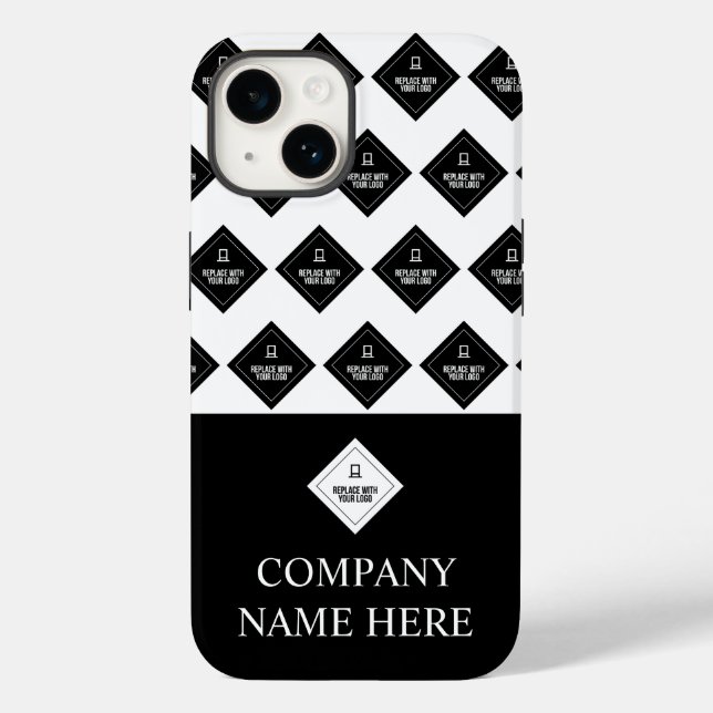 Company Name & Logo Pattern Case-Mate iPhone Case (Back)