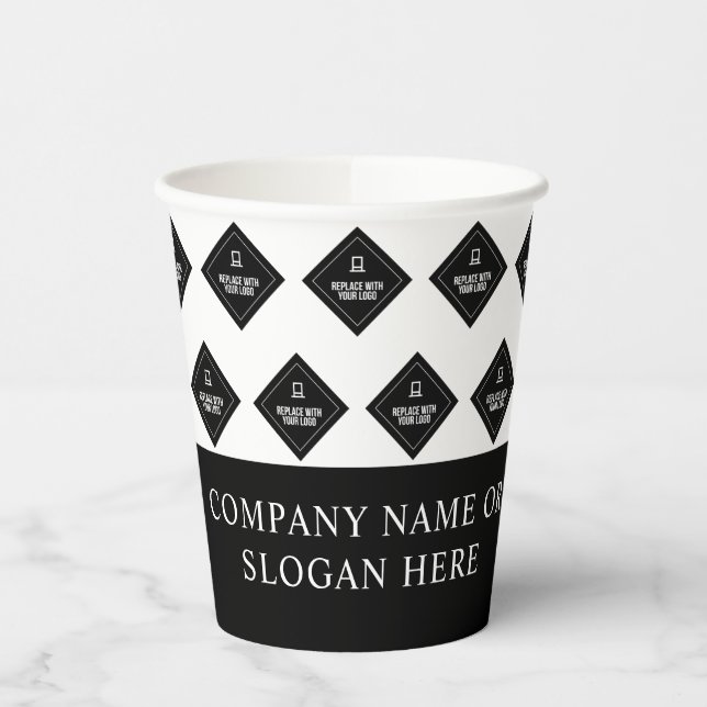 Company Name & Logo Pattern Paper Cups (Left)