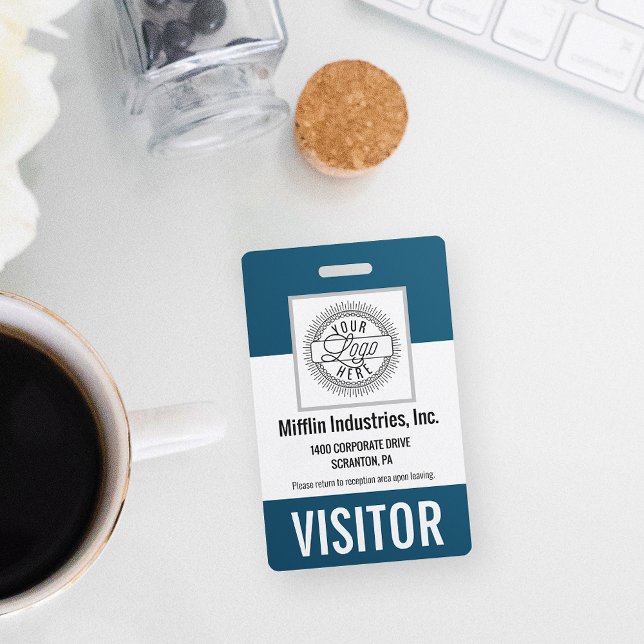 Company Name & Logo Visitor Pass ID Badge (Creator Uploaded)