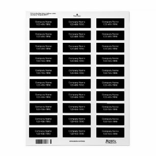 Company Name  Phone Number Black Product Label Return Address Label