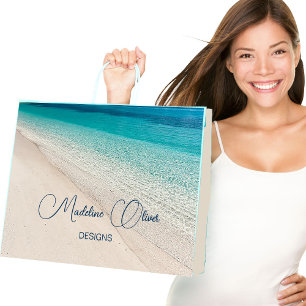 Company Name Promotional Beach Blue Large Gift Bag