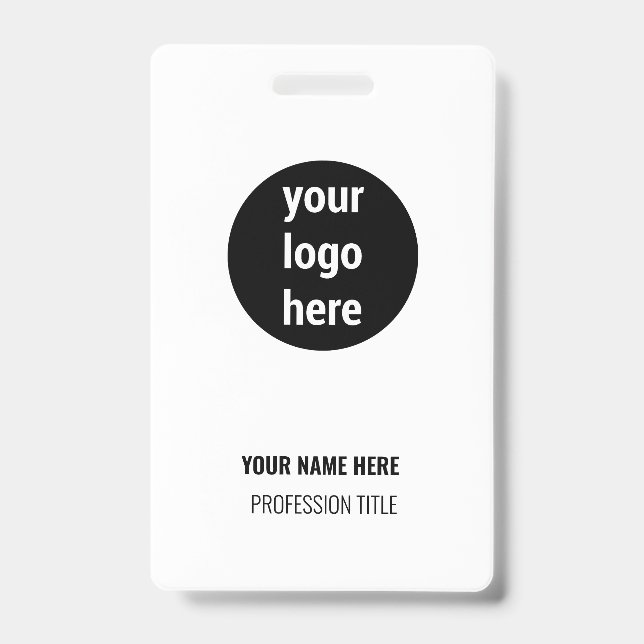 Company Office Employee Recognition Business Logo ID Badge (Front)