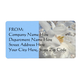 Company Office Name Address Labels Blue Floral