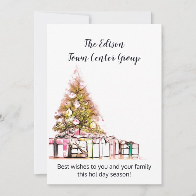 Company Or Business Christmas Holiday Card (Front)