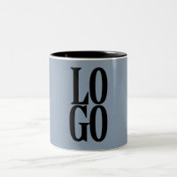 Company or Business Custom Logo on Dusty Blue