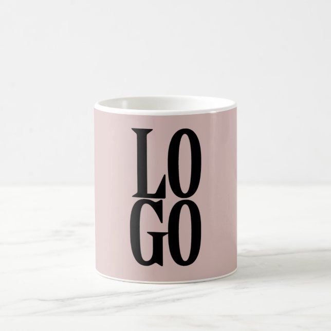 Company or Business Custom Logo on Dusty Pink Coffee Mug (Center)