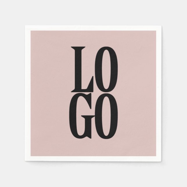 Company or Business Custom  Logo on Dusty Pink Napkin (Front)