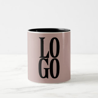 Company or Business Custom Logo on Dusty Pink Two-Tone Coffee Mug
