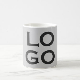 Company or Business Custom Logo on Gray Coffee Mug
