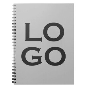Company or Business Custom Logo on Gray Notebook