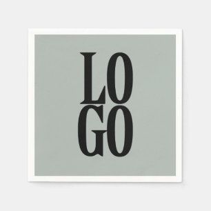 Company or Business Custom  Logo on Sage Green Napkin