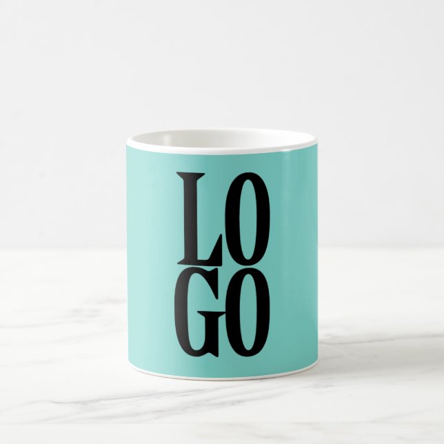 Company or Business Custom Logo on Teal Coffee Mug (Center)
