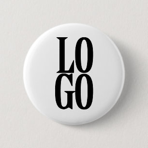 Company or Business Custom Logo on White 6 Cm Round Badge